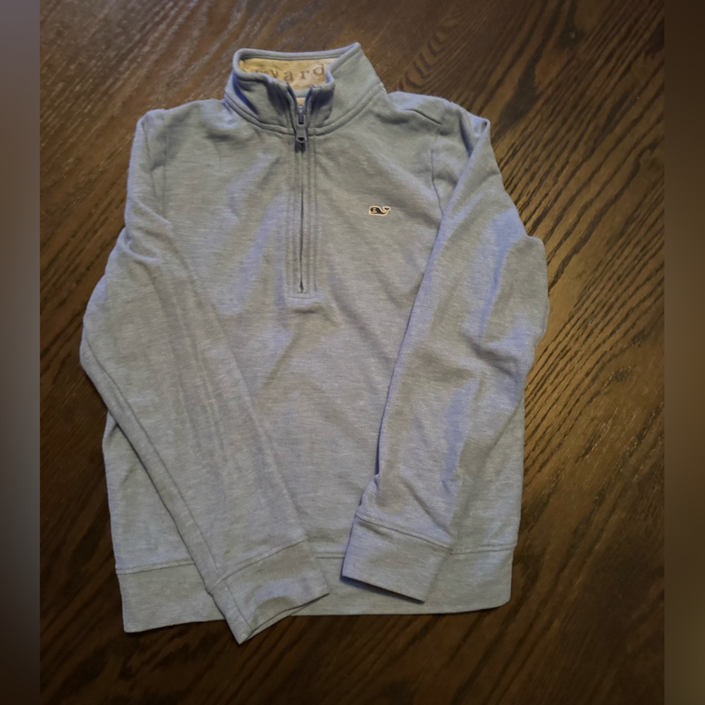 Boys Vineyard Vines Qtr Zip Light Blue Like New Sm(8-10)
